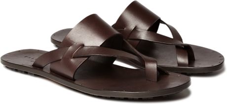 Polo Ralph Lauren Leather Strap Sandals in Brown for Men | Lyst