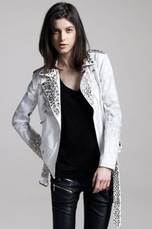 Balmain Stars and Stripes Leather Jacket - Lyst