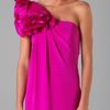 Notte By Marchesa One Shoulder Column Gown with Flower in Pink - Lyst
