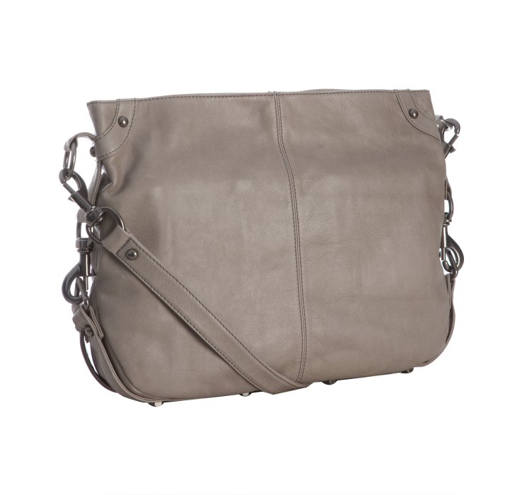 Rebecca Minkoff Light Grey Leather Mini Rikki Crossbody Bag in Gray (grey) | Lyst