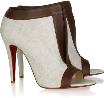 Christian Louboutin Chaotic 100 Leather-trimmed Canvas Ankle Boots - Lyst