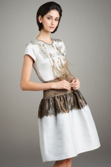 Carolina Herrera Two-tone Full Skirt - Lyst