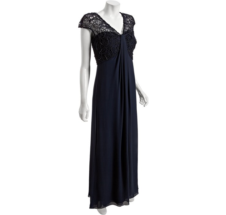 tadashi shoji navy blue dress