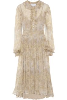 Luisa Beccaria Printed Silk-chiffon Dress - Lyst