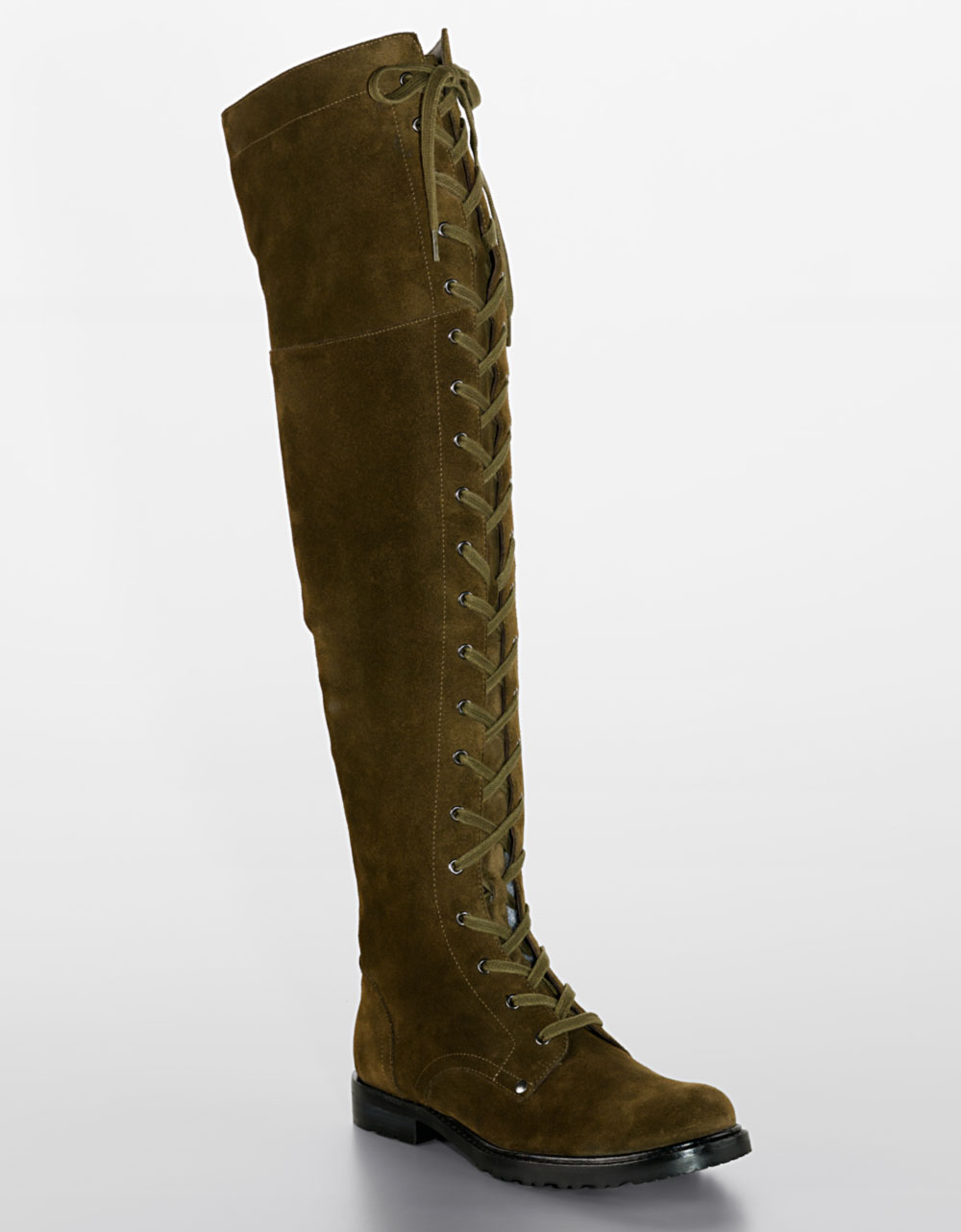 Via Spiga Nathan Overtheknee Laceup Boots in Green (Green Suede) Lyst
