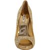 Miu Miu Gold Glitter Peep Toe Pumps in Gold - Lyst