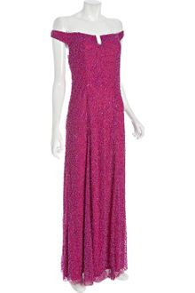 Aidan Mattox Orchid Sequin Off The Shoulder Gown - Lyst