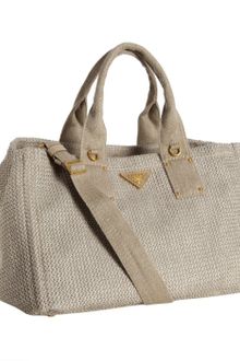 Prada Hemp Woven Convertible Tote - Lyst