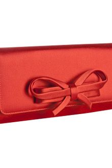 Valentino Red Satin Bow Embellished Clutch - Lyst