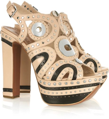 Alaïa Embellished Leather Platform Sandals in Black (nude) - Lyst