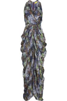 Catherine Malandrino Printed Silk Maxi Dress - Lyst
