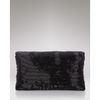 La Regale Bugle Beaded Foldover Clutch in Black