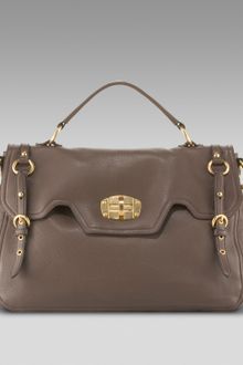 Miu Miu Deerskin Turn-lock Satchel - Lyst