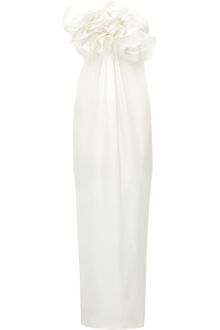 Notte By Marchesa Ruffled Silk-chiffon Gown - Lyst