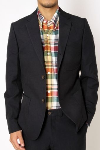  3 Button Rolling Blazer - Navy 