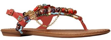 Carvela Kurt Geiger Klink Jewelled Toe Post Sandals Red in Red | Lyst