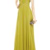 Hervé Léger Pleatbodice Silkchiffon Gown in Green (yellow) - Lyst