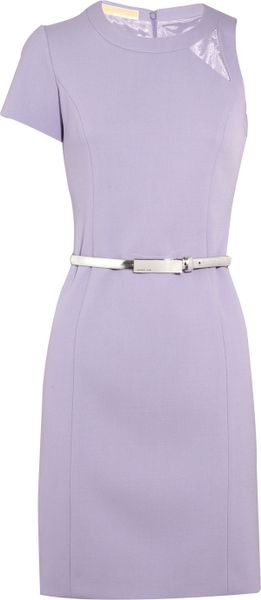 Michael Kors Cutout StretchWool Dress in Blue (purple) - Lyst