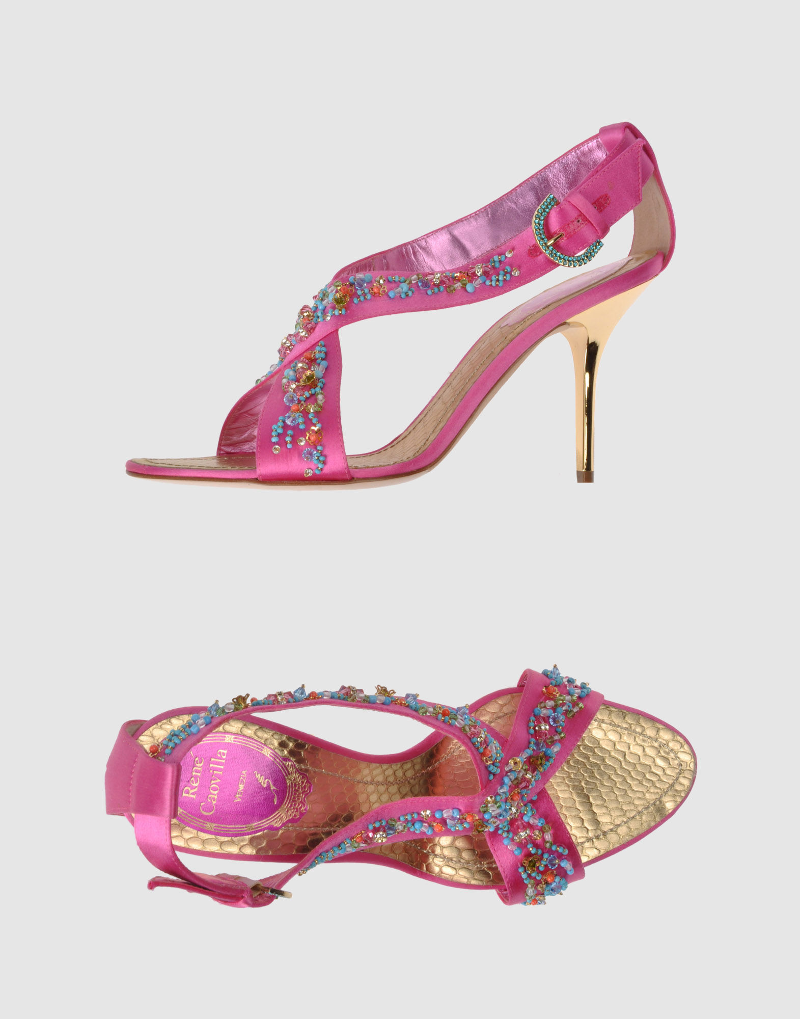 Rene Caovilla High-heeled Sandals in Pink (fuchsia) | Lyst
