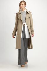 Michael Kors Wool Gabardine Belted Trenchcoat