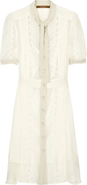Thurley Dreamy Lace-detailed Silk-chiffon Dress - Lyst