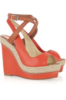 Paloma Barceló Velati Leather Wedge Sandals - Lyst