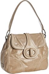 Prada Camel Shined Calfskin Turnlock Flap Shoulder Bag