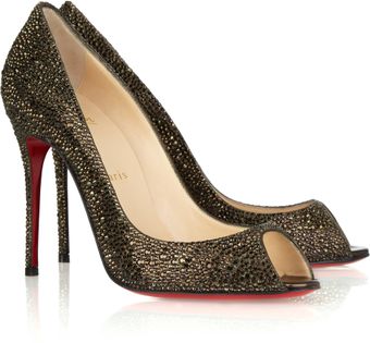 Christian Louboutin Sexy Strass 100 Swarovski Crystal Peep-toe Pumps - Lyst