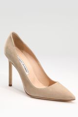 Manolo Blahnik Bb Suede Point-toe Pumps