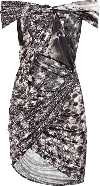 Aminaka Wilmont Twisted Silkchiffon Dress in Brown - Lyst