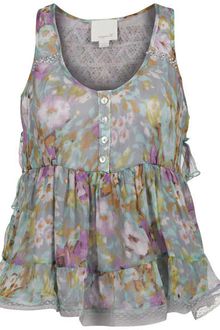Aryn K. Aryn K Womens Floral Blouse - Mint Multi - Lyst