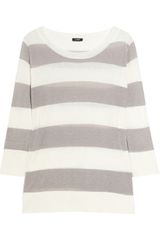 J.Crew Fara Striped Silk and Linen-blend Sweater