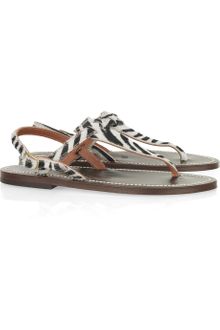 K. Jacques Cyprus Zebra-print Calf Hair Sandals - Lyst