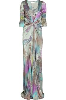 Matthew Williamson Printed Satin-jersey Gown - Lyst