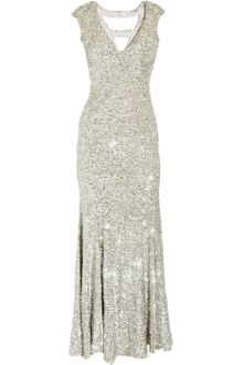 Rachel Gilbert Issy Sequined Silk Gown - Lyst