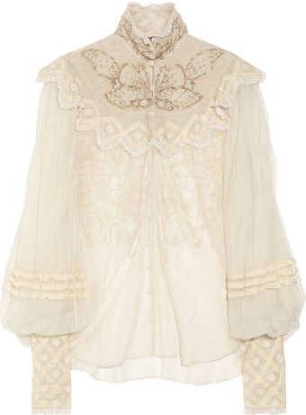  Therese Embellished Silk-tulle Blouse 
