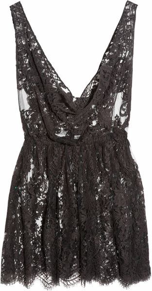 Rosamosario Kate Mini Chantilly Lace Dress - Lyst