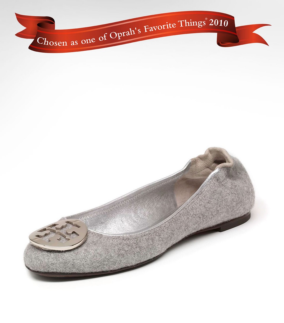 tory burch grey flats
