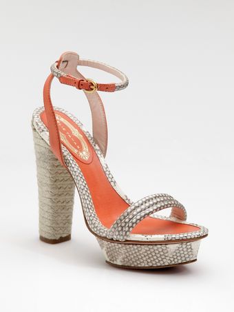  Textured Platform Sandals 