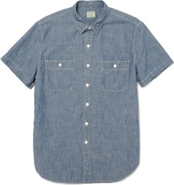 J.Crew Short Sleeve Chambray Shirt - Lyst