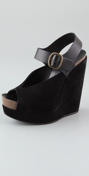 Pedro Garcia Polly Suede Wedge Sandals - Lyst