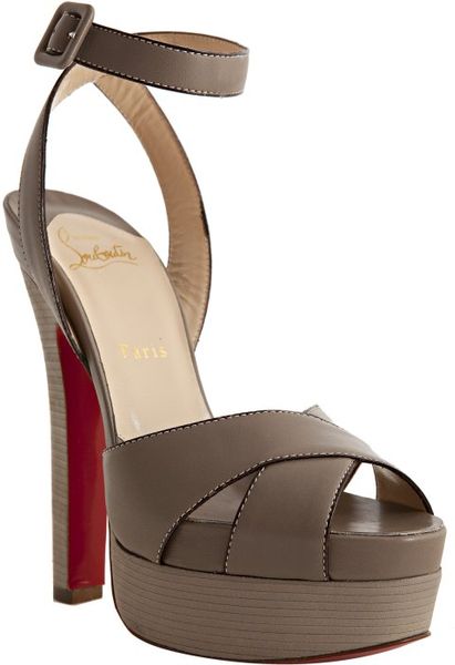 Christian Louboutin Taupe Leather Vivaeva 160 Platform Sandals in Beige (taupe) - Lyst