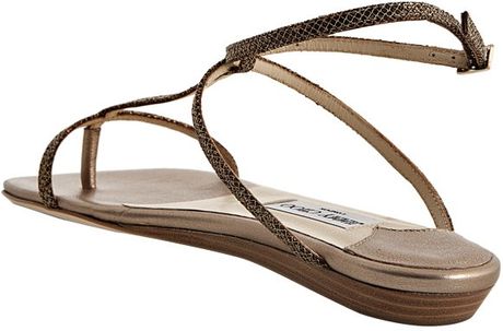bronze sandals flat fiona choo thong jimmy glitter gold