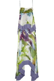 Just Cavalli Printed Silk-mousseline Tiered Gown - Lyst
