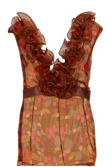 Marc Jacobs Ruffle-trimmed Printed Silk-organza Top - Lyst