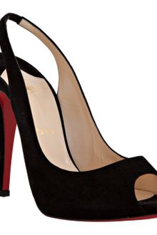 Christian Louboutin Black Suede Lady Sling 120 Slingback Pumps - Lyst