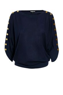 Jaeger Button Sleeve Sweater Jumper - Lyst