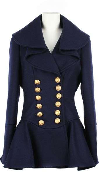 Alexander McQueen Virgin Wool Officer Coat - Lyst