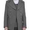 Balmain Double Breasted Wool Cloth Coat in Gray for Men (grey)
