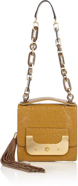 Diane Von Furstenberg Saffron Harper Bonbon Ostrich Chain Handle Bag - Lyst